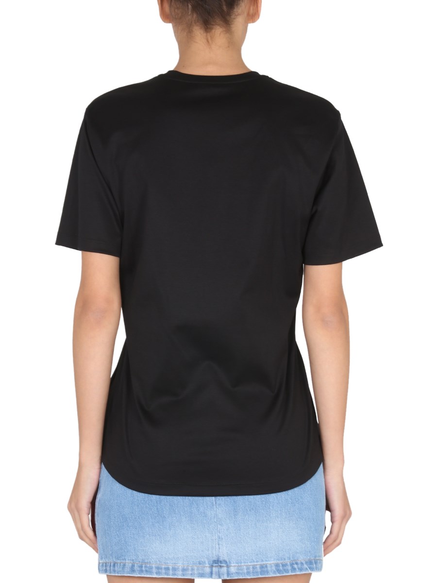 VERSACE T-SHIRT CON CORSETTO "NEVER TOO MUCH" IN JERSEY DI COTONE