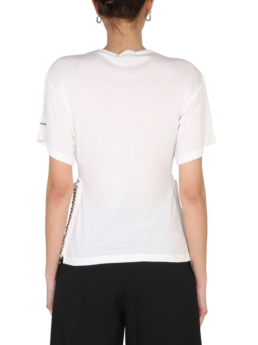 STELLA McCARTNEY T-SHIRT CON DETTAGLIO CHAIN IN MISTO COTONE
