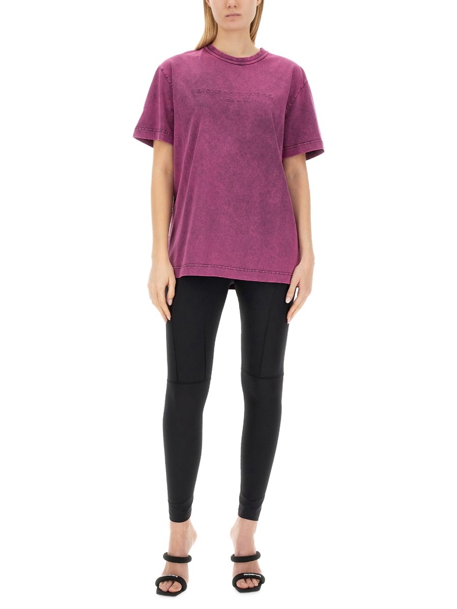 ALEXANDER WANG T-SHIRT CON LOGO IN JERSEY DI COTONE