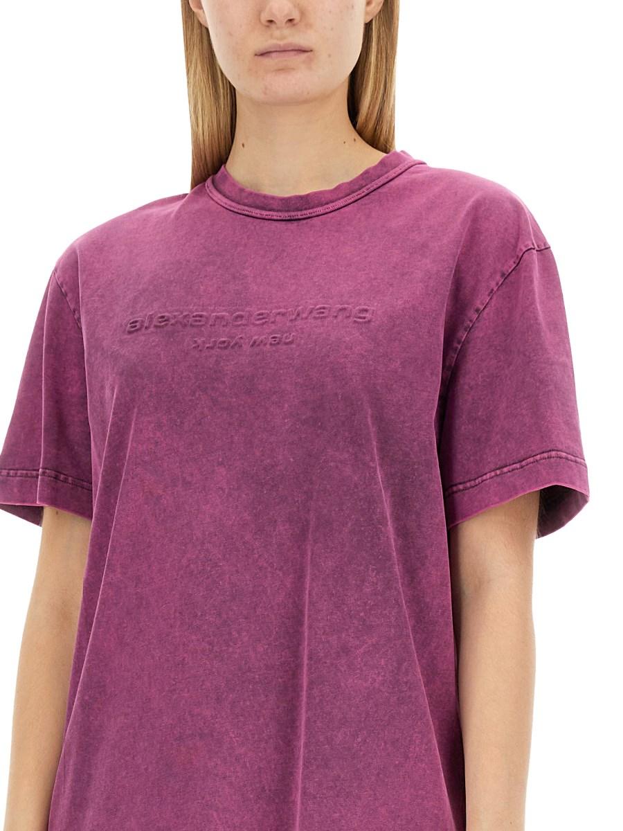 ALEXANDER WANG T-SHIRT CON LOGO IN JERSEY DI COTONE