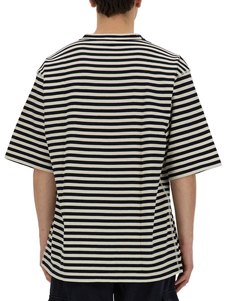 DOLCE & GABBANA T-SHIRT CON MOTIVO RIGA IN JERSEY DI COTONE CON LOGO