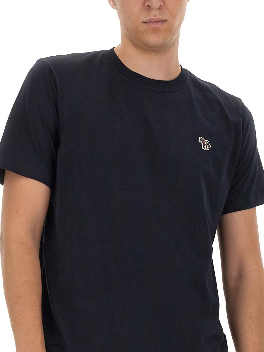 PS BY PAUL SMITH T-SHIRT CON PATCH ZEBRA IN JERSEY DI COTONE