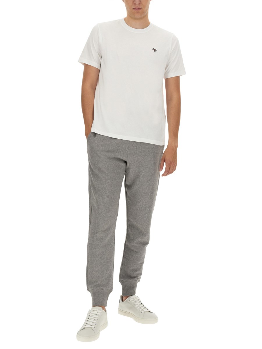 PS BY PAUL SMITH T-SHIRT CON PATCH ZEBRA IN JERSEY DI COTONE