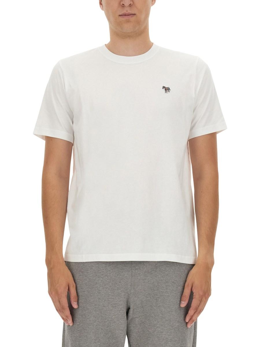 PS BY PAUL SMITH T-SHIRT CON PATCH ZEBRA IN JERSEY DI COTONE