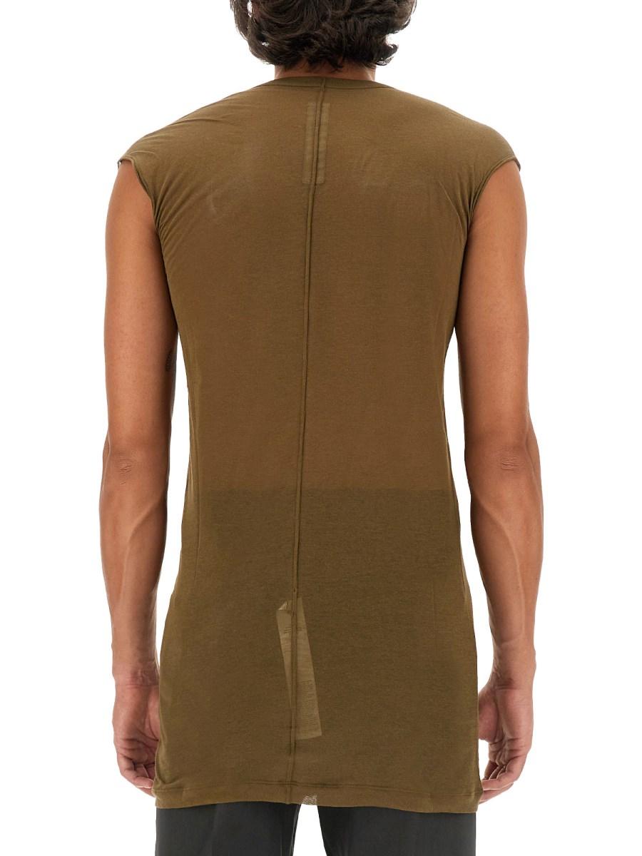 RICK OWENS T-SHIRT CON SCOLLO A V IN JERSEY DI COTONE