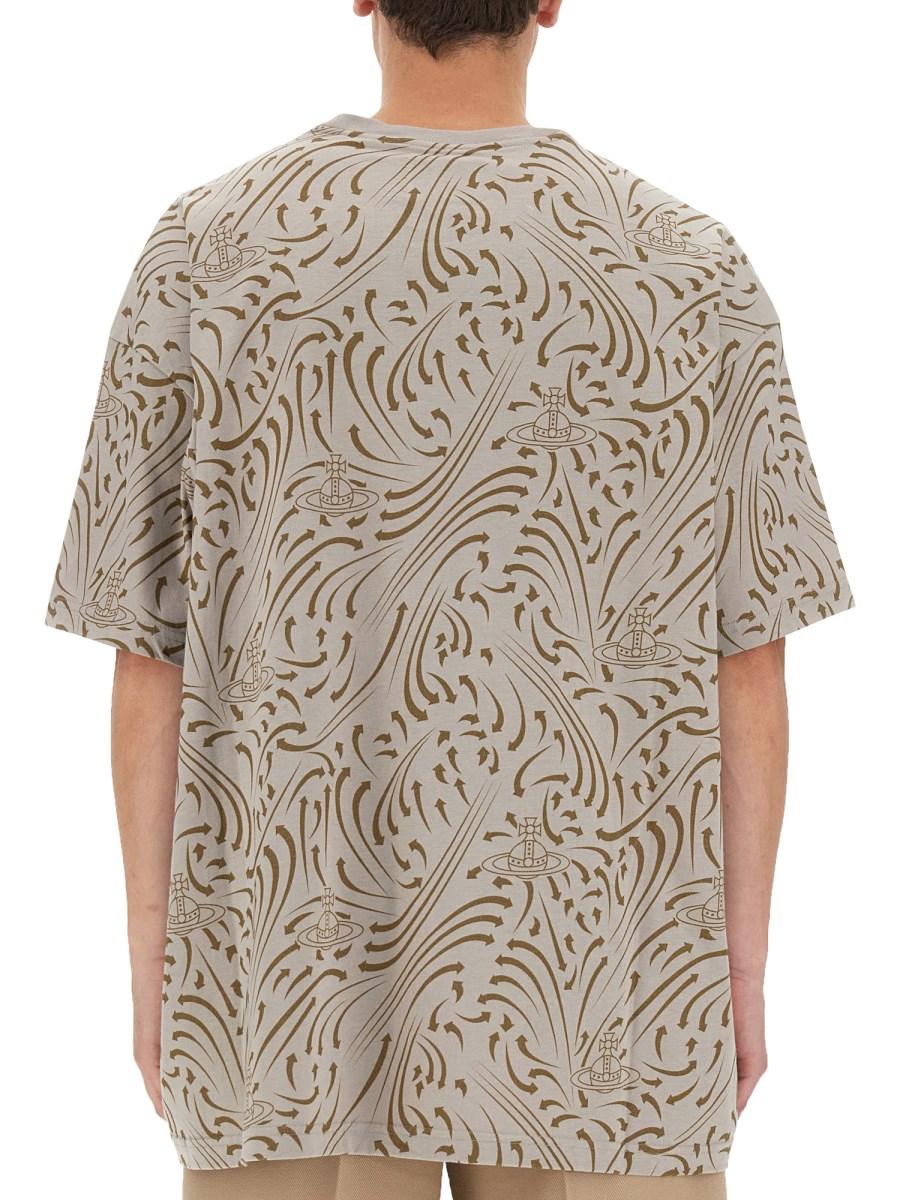 VIVIENNE WESTWOOD T-SHIRT CON STAMPA "BORN TO REWILD" IN JERSEY DI COTONE