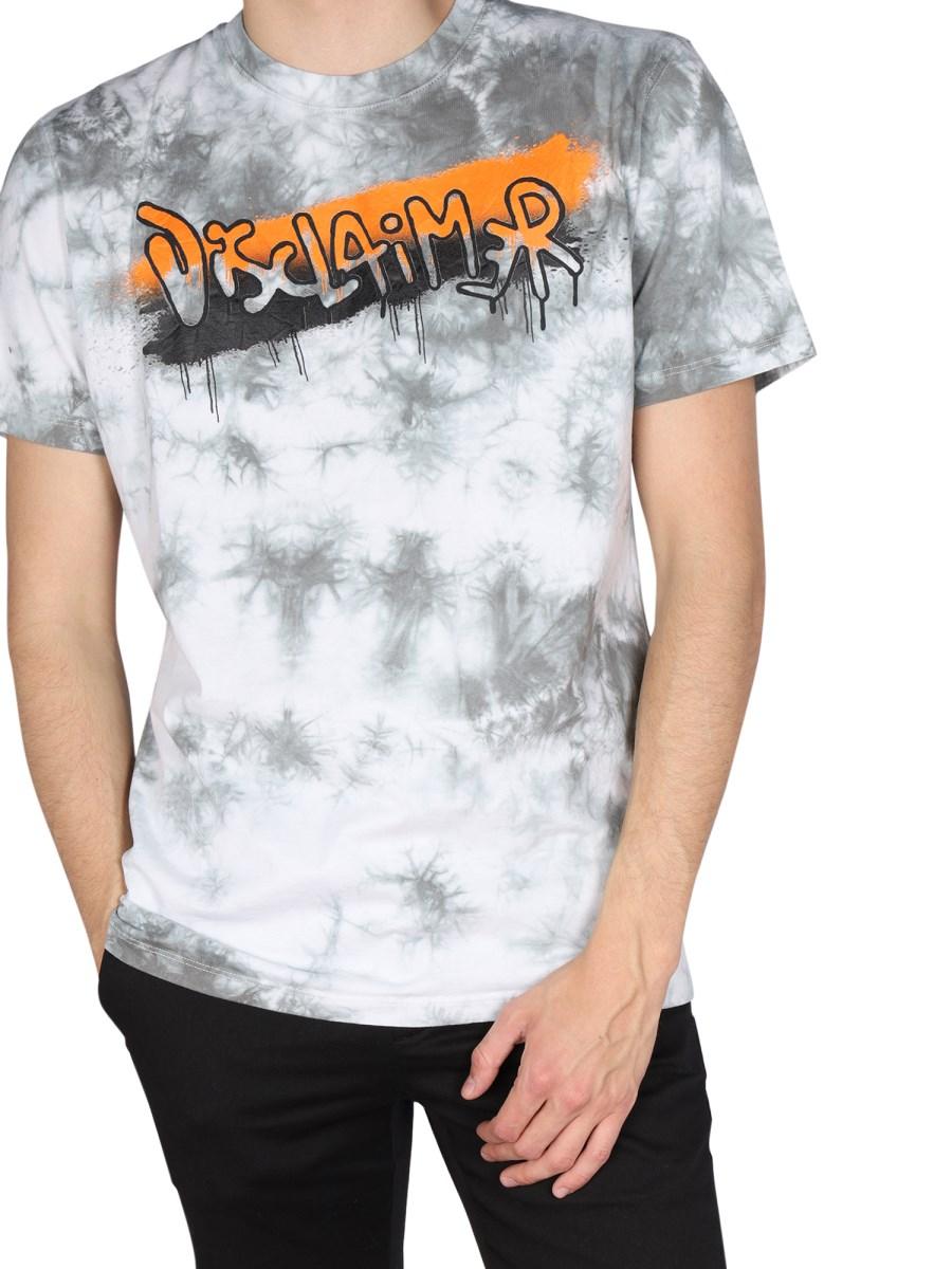 DISCLAIMER T-SHIRT CON STAMPA LOGO CON MOTIVO TIE DYE