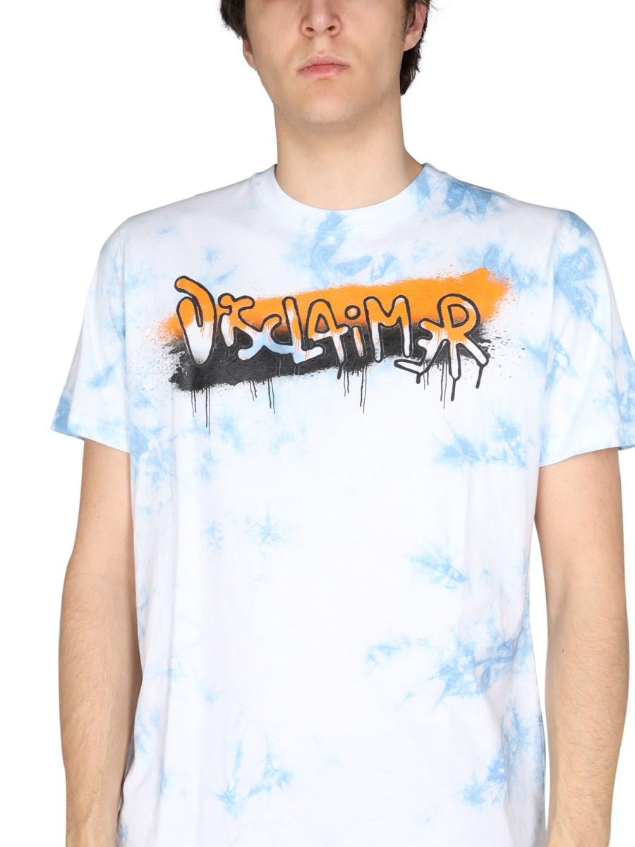 DISCLAIMER T-SHIRT CON STAMPA LOGO CON MOTIVO TIE DYE