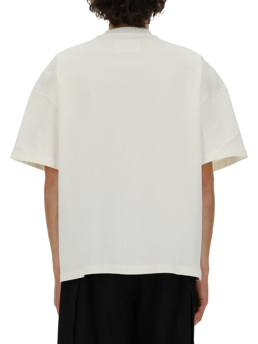 JIL SANDER T-SHIRT CON STAMPA LOGO IN JERSEY DI COTONE