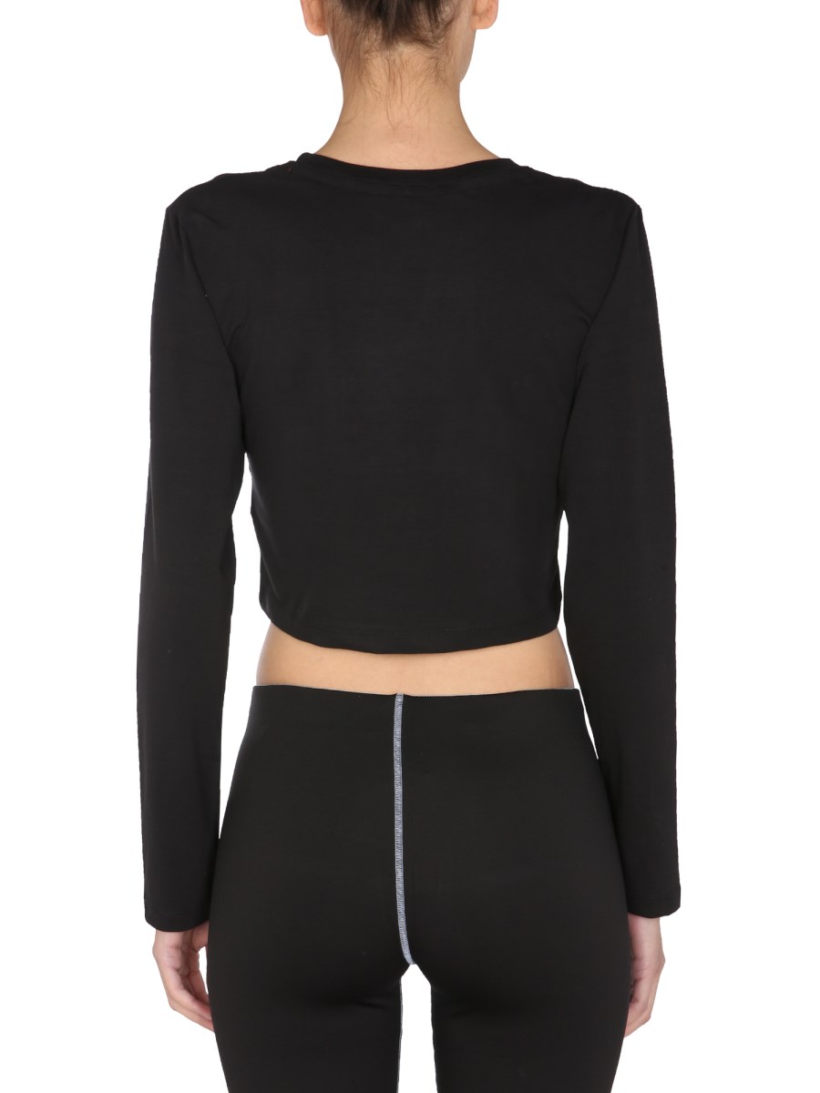 ALPHA INDUSTRIES T-SHIRT CROPPED FIT IN JERSEY DI COTONE CON STAMPA LOGO