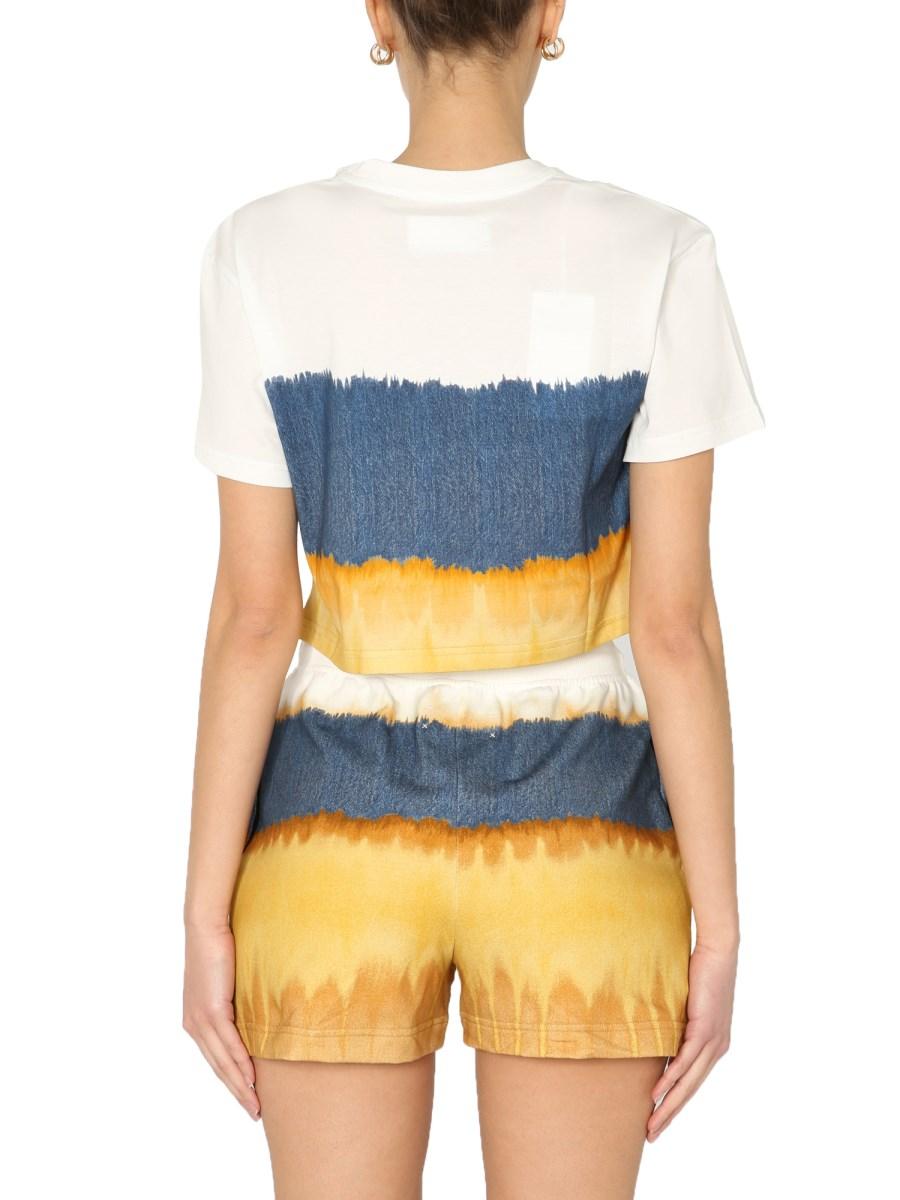 ALBERTA FERRETTI T-SHIRT CROPPED I LOVE SUMMER IN COTONE