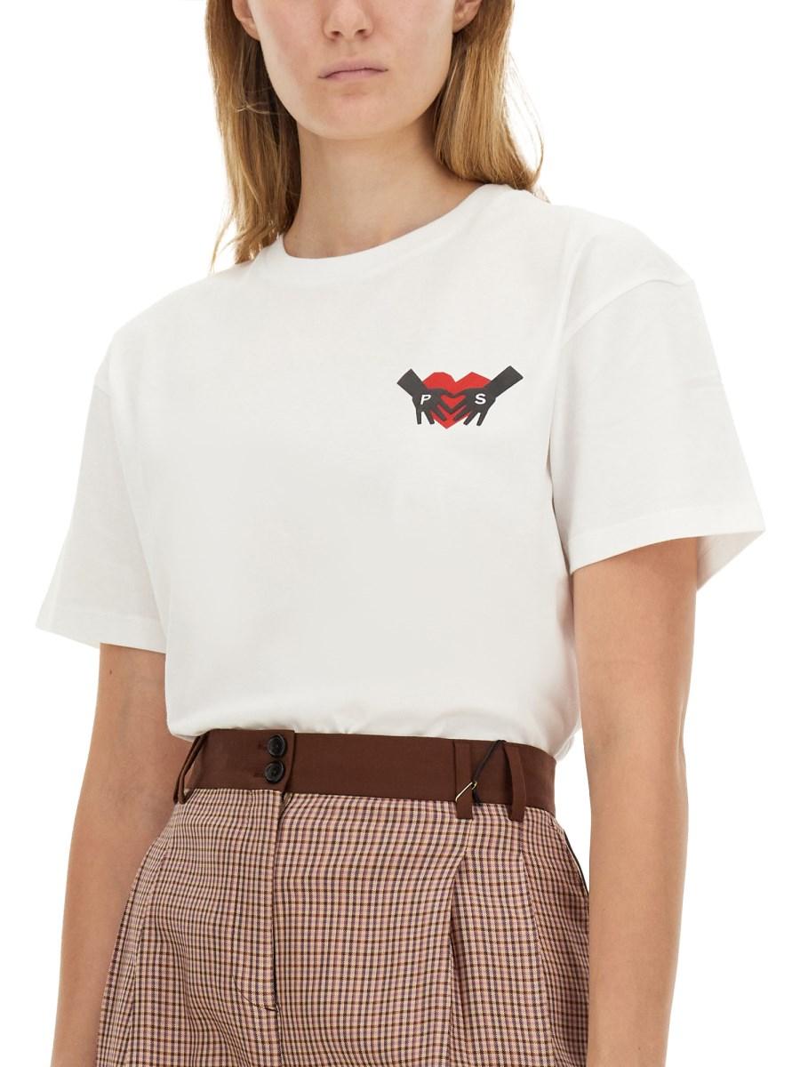 PS BY PAUL SMITH T-SHIRT CUPID ARROW IN JERSEY DI COTONE