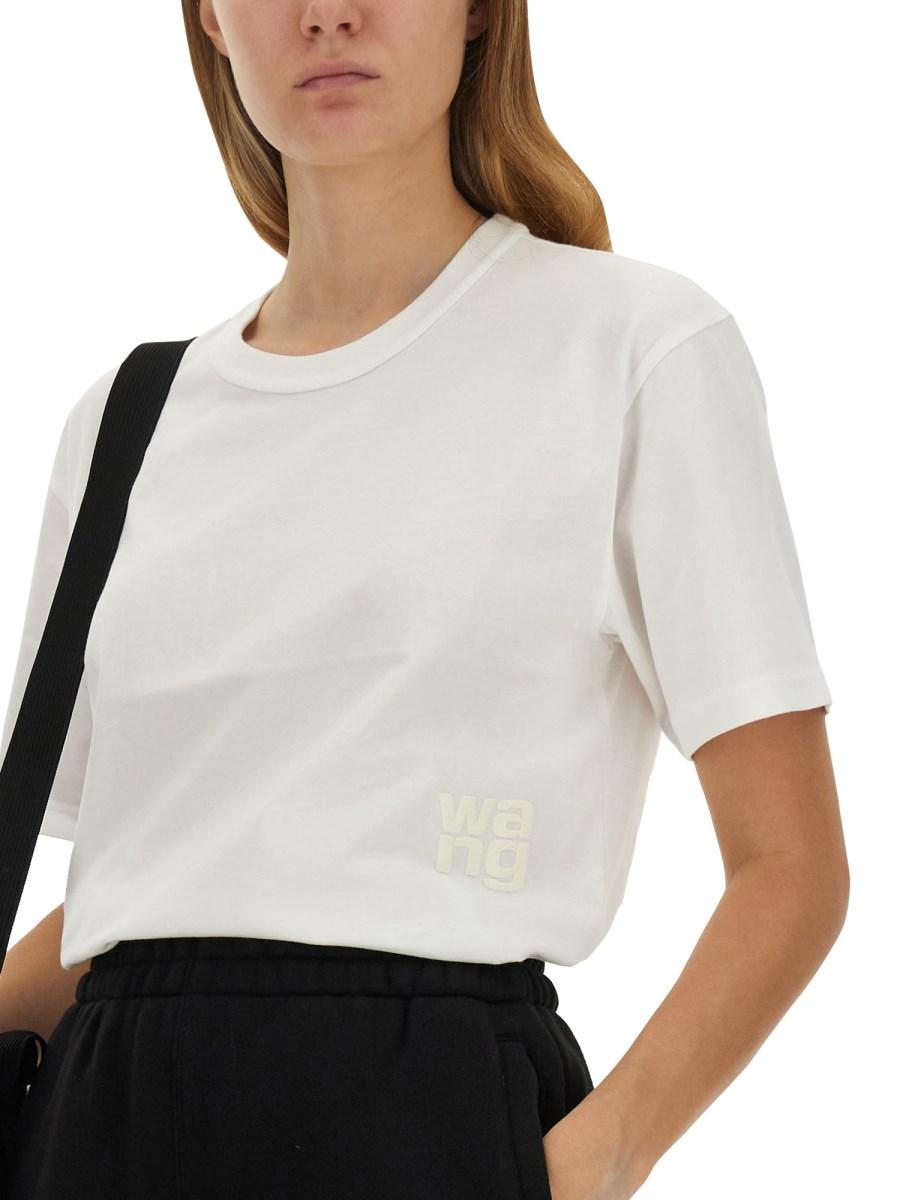 ALEXANDERWANG.T T-SHIRT ESSENTIAL IN JERSEY DI COTONE CON LOGO PUFF