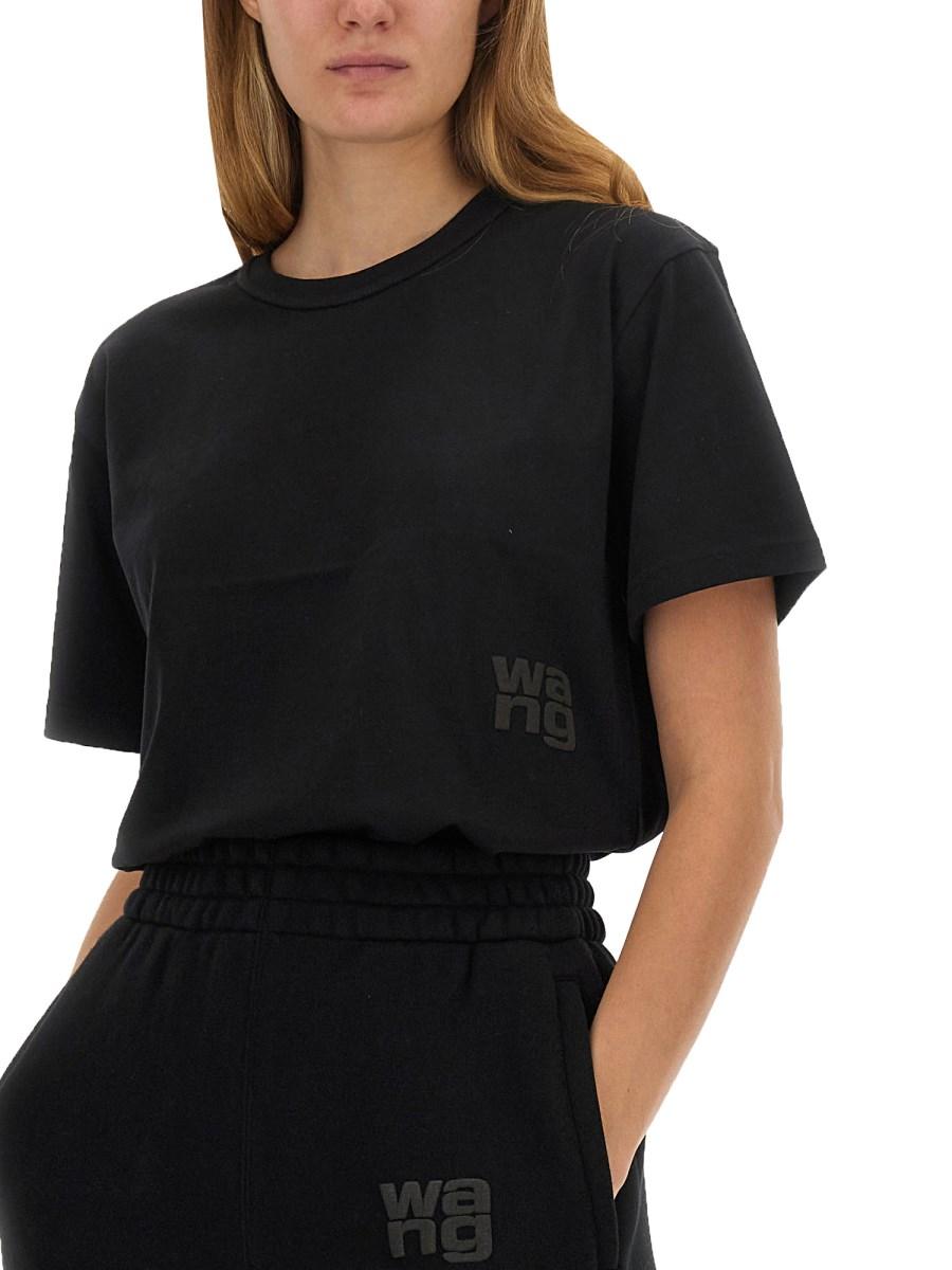 ALEXANDERWANG.T T-SHIRT ESSENTIAL IN JERSEY DI COTONE CON LOGO PUFF