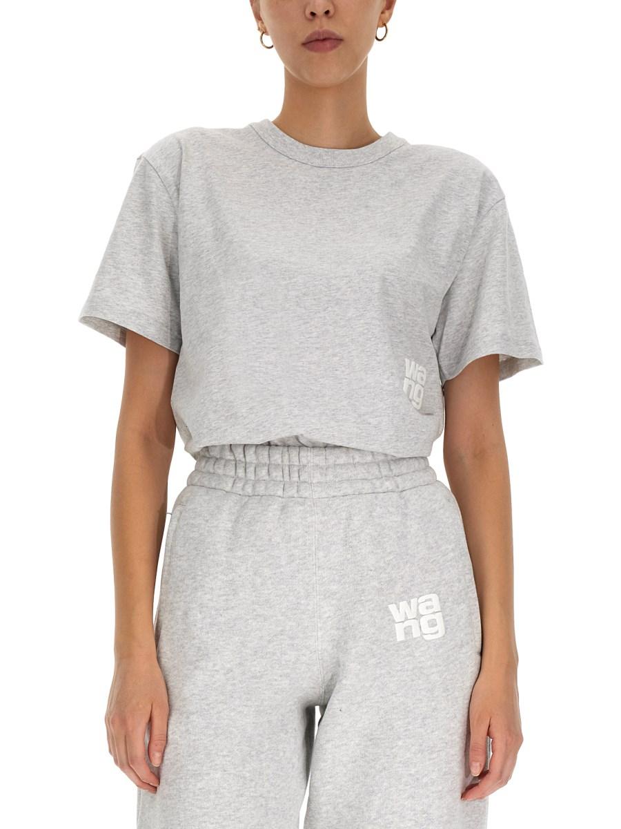 ALEXANDERWANG.T T-SHIRT ESSENTIAL IN JERSEY DI COTONE CON LOGO PUFF