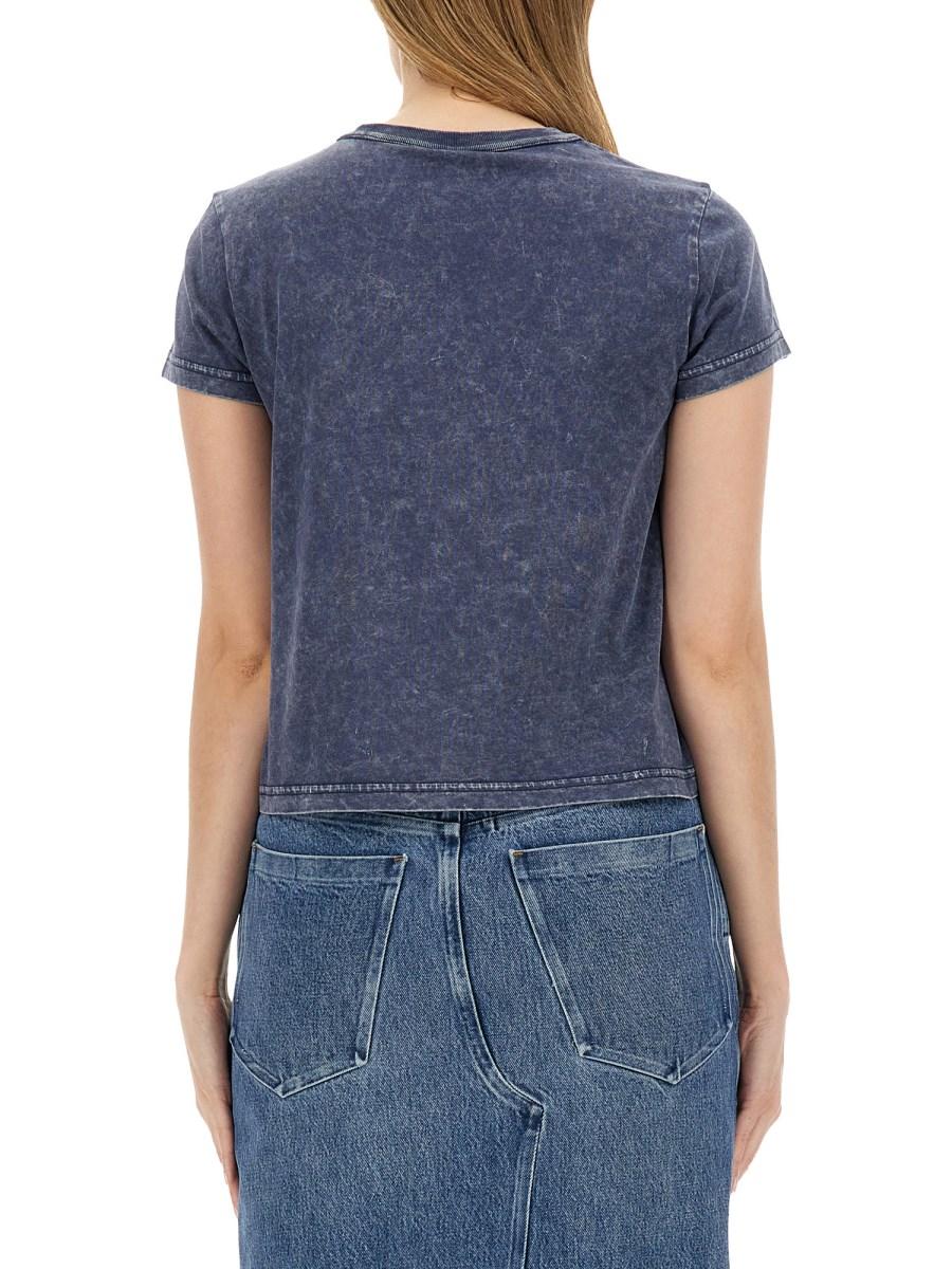ALEXANDERWANG.T T-SHIRT ESSENTIAL SHRUNK IN COTONE CON LOGO PUFF