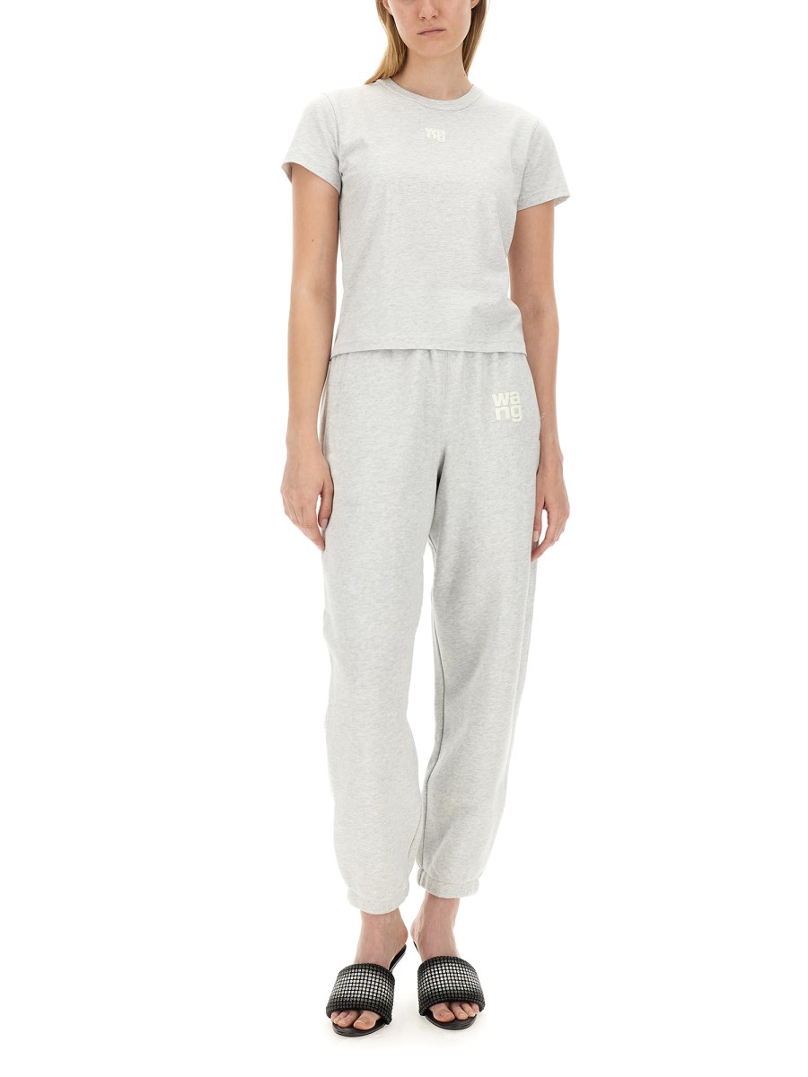 ALEXANDERWANG.T T-SHIRT ESSENTIAL SHRUNK IN COTONE CON LOGO PUFF
