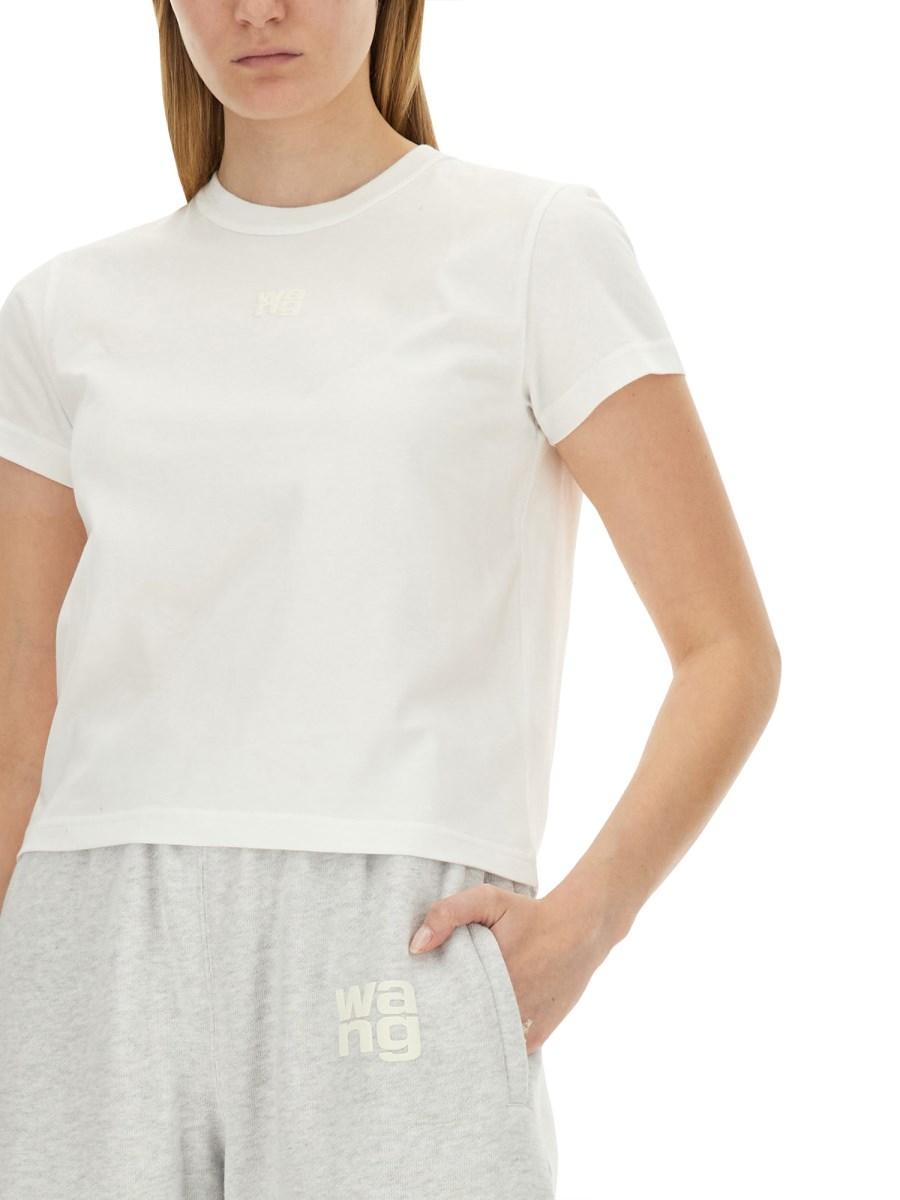 ALEXANDERWANG.T T-SHIRT ESSENTIAL SHRUNK IN COTONE CON LOGO PUFF