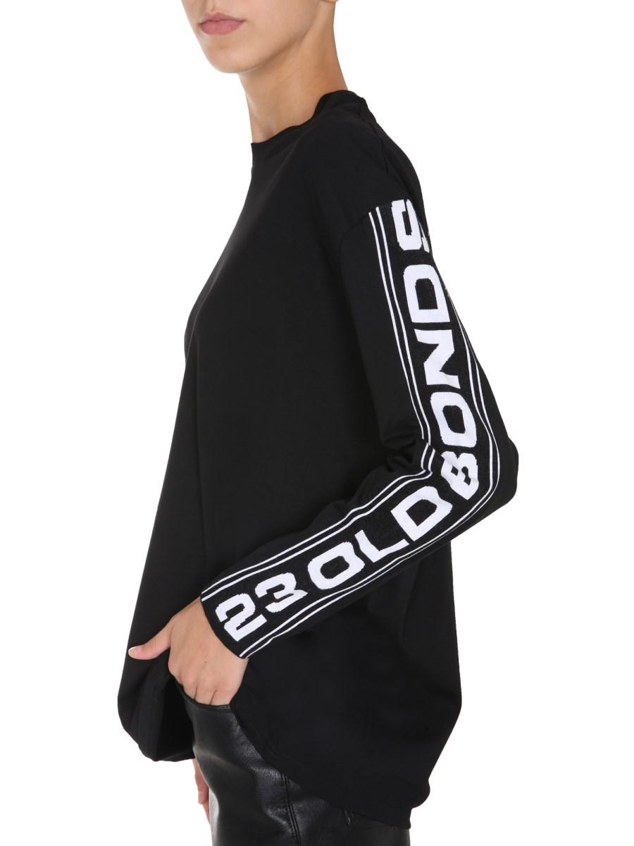 STELLA McCARTNEY T-SHIRT GIROCOLLO IN COTONE CON BANDA 23 OLD BOND