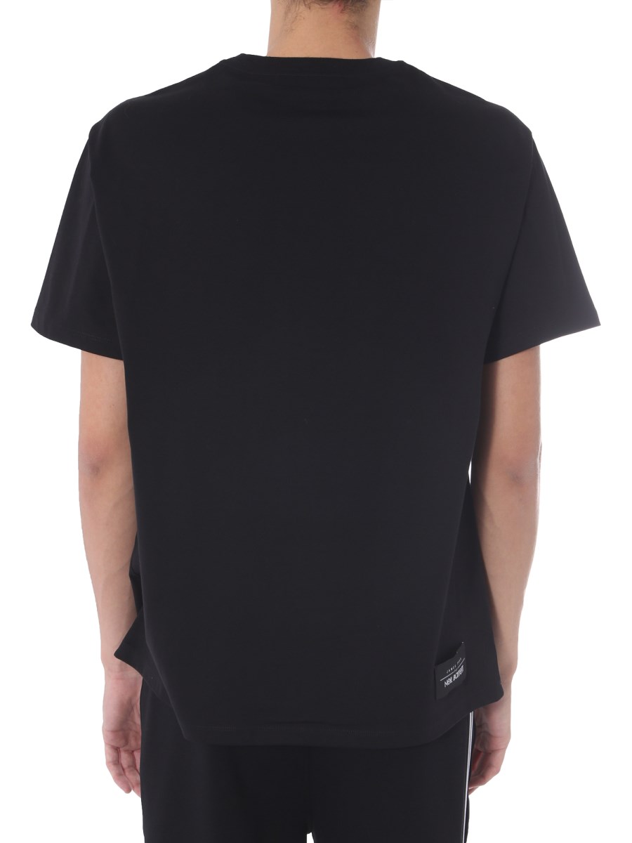 NEIL BARRETT T-SHIRT GIROCOLLO IN COTONE CON STAMPA