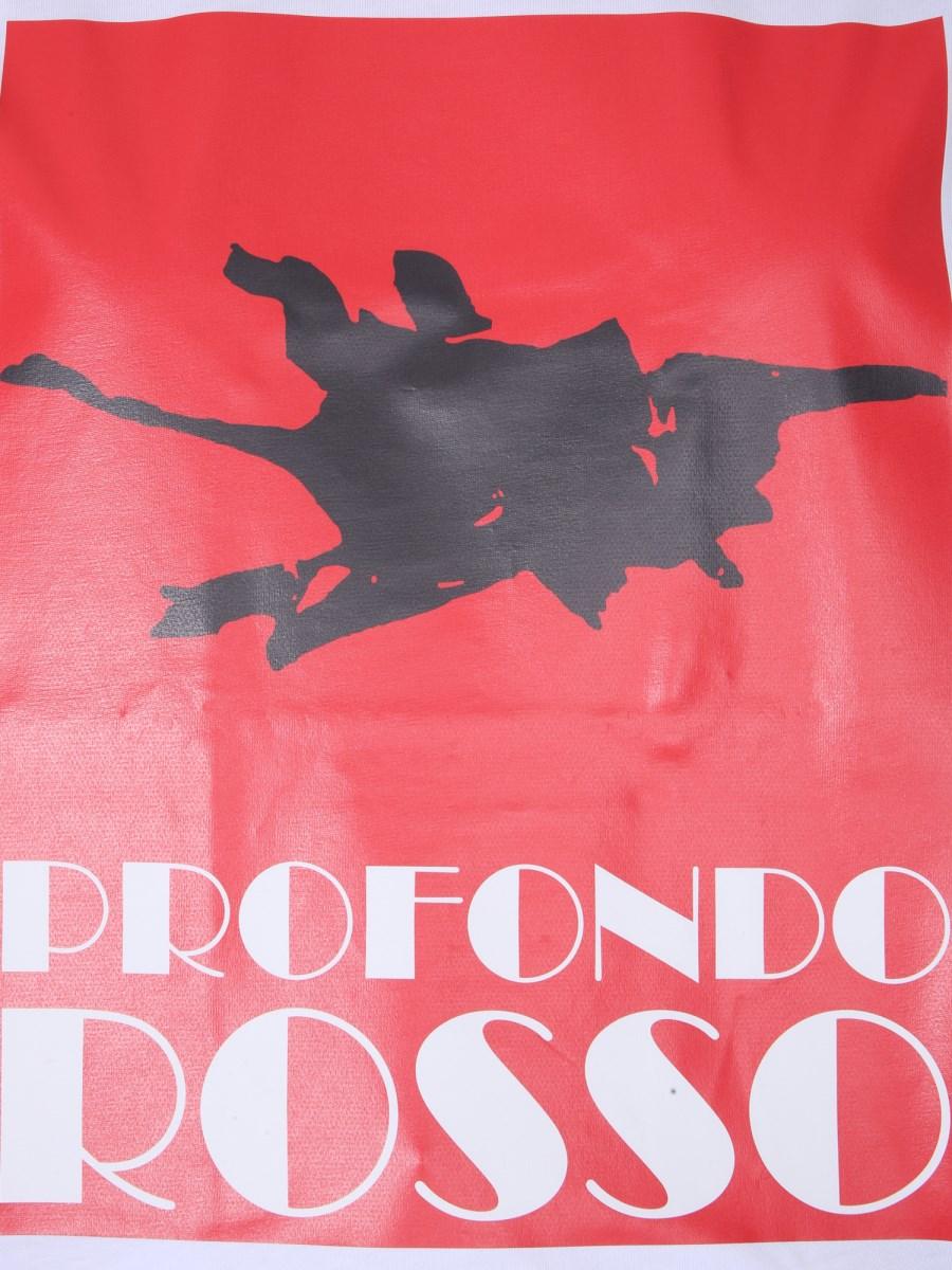 MSGM T-SHIRT GIROCOLLO IN COTONE CON STAMPA PROFONDO ROSSO