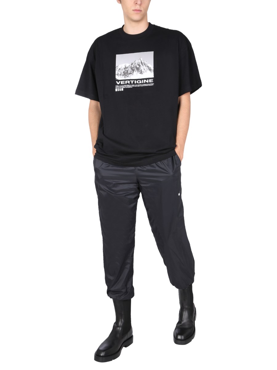 MSGM T-SHIRT GIROCOLLO IN COTONE CON STAMPA VERTIGINE