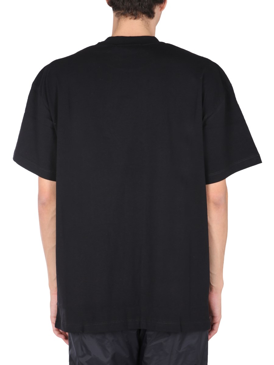 MSGM T-SHIRT GIROCOLLO IN COTONE CON STAMPA VERTIGINE