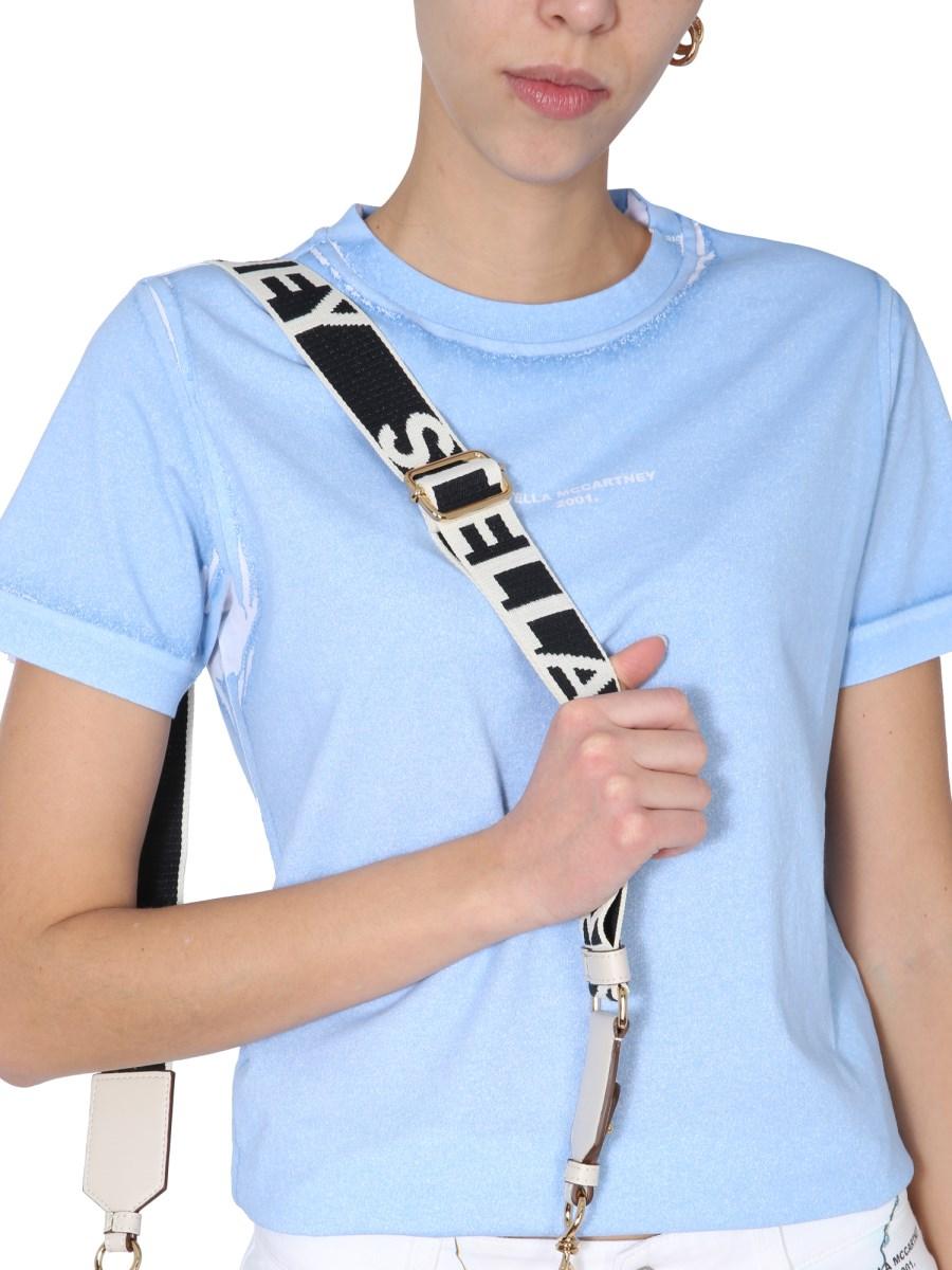 STELLA McCARTNEY T-SHIRT GIROCOLLO IN JERSEY DI COTONE CON LOGO