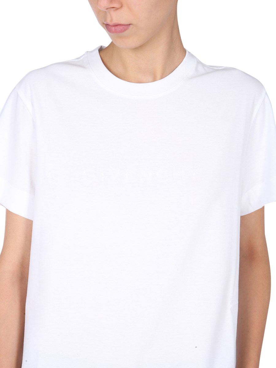 GIVENCHY T-SHIRT GIROCOLLO IN JERSEY DI COTONE CON LOGO