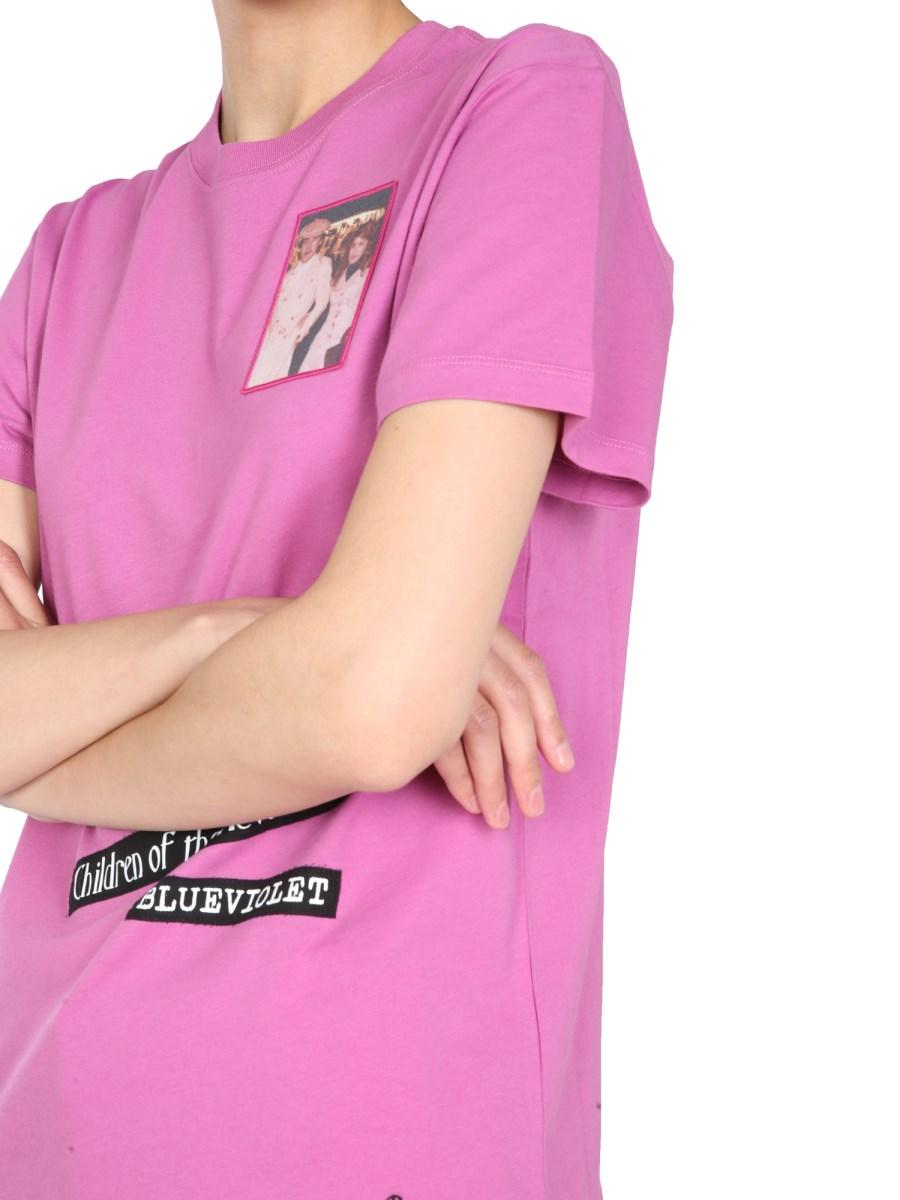 RAF SIMONS T-SHIRT GIROCOLLO IN JERSEY DI COTONE CON PATCH LOGO