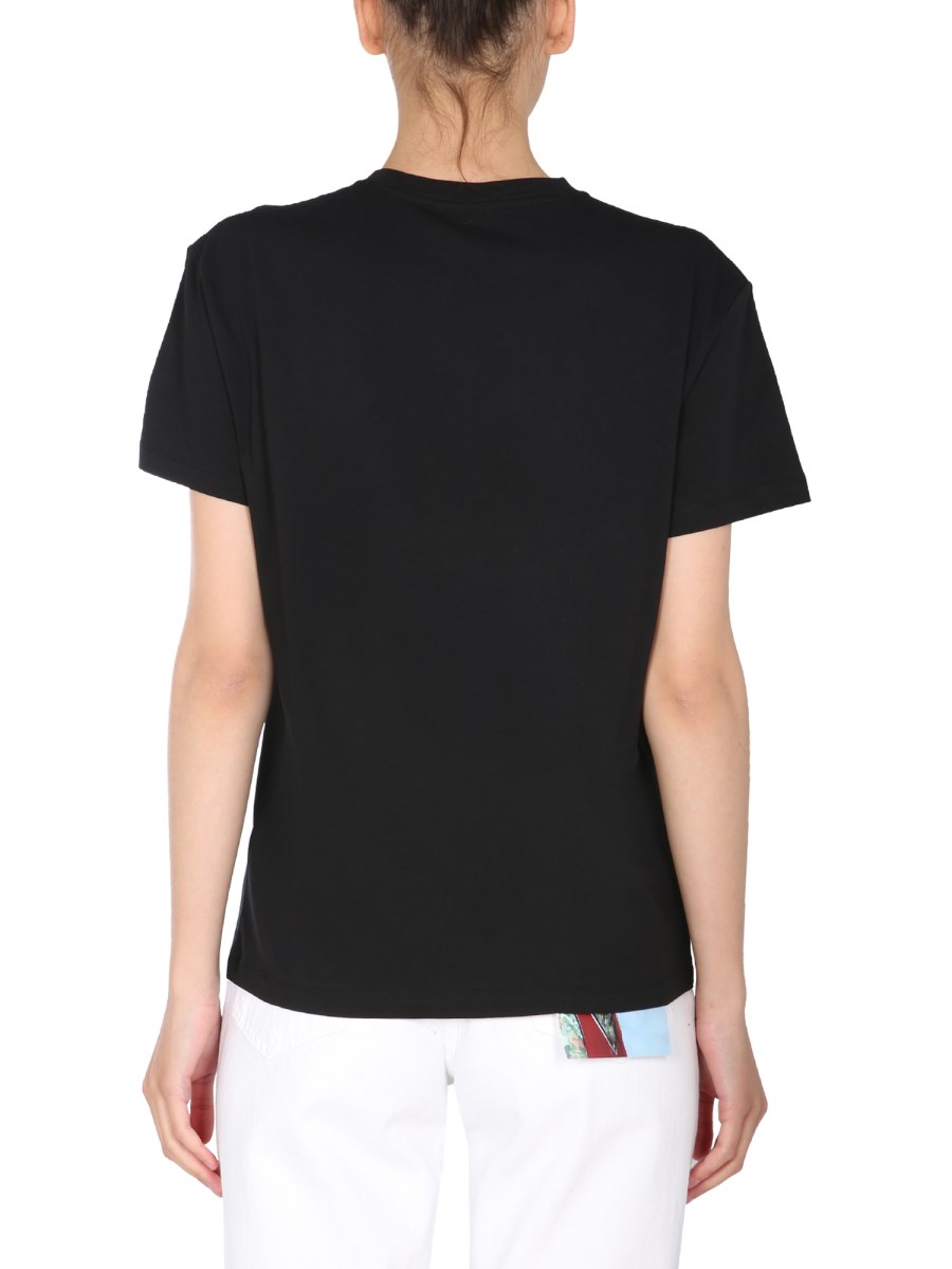 RAF SIMONS T-SHIRT GIROCOLLO IN JERSEY DI COTONE CON PATCH "TEENAGE DREAMS"