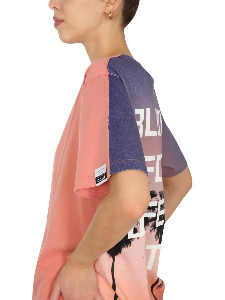 GOLDEN GOOSE T-SHIRT GIROCOLLO IN JERSEY DI COTONE CON STAMPA
