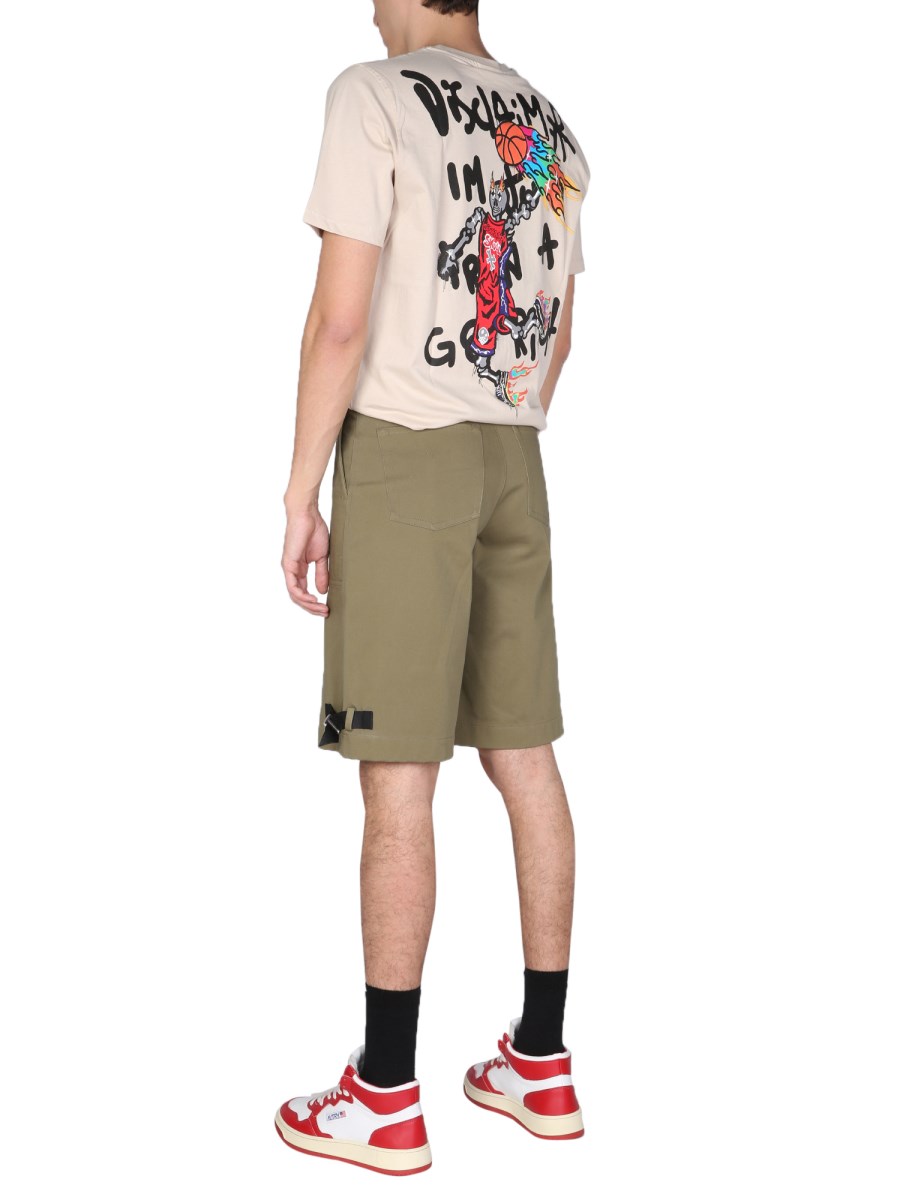 DISCLAIMER T-SHIRT GIROCOLLO IN JERSEY DI COTONE CON STAMPA LOGO