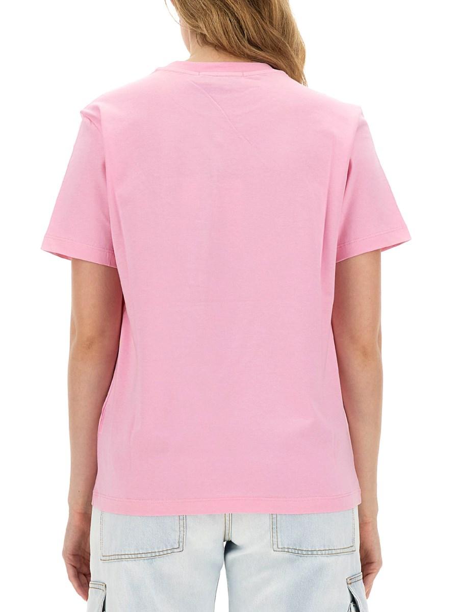 MSGM T-SHIRT GIROCOLLO IN JERSEY DI COTONE CON STAMPA LOGO PENNELLATO