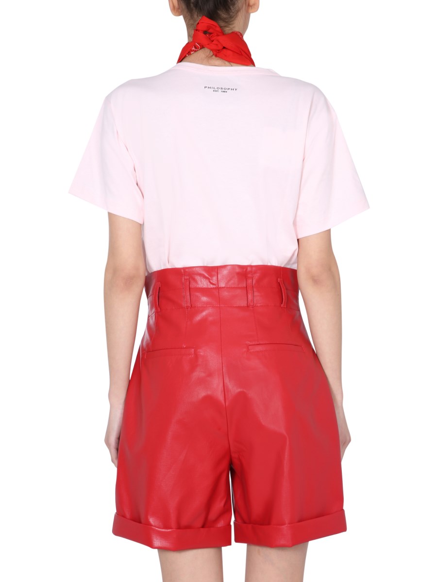 PHILOSOPHY DI LORENZO SERAFINI T-SHIRT GIROCOLLO IN JERSEY DI COTONE CON STAMPA LOVE MORE