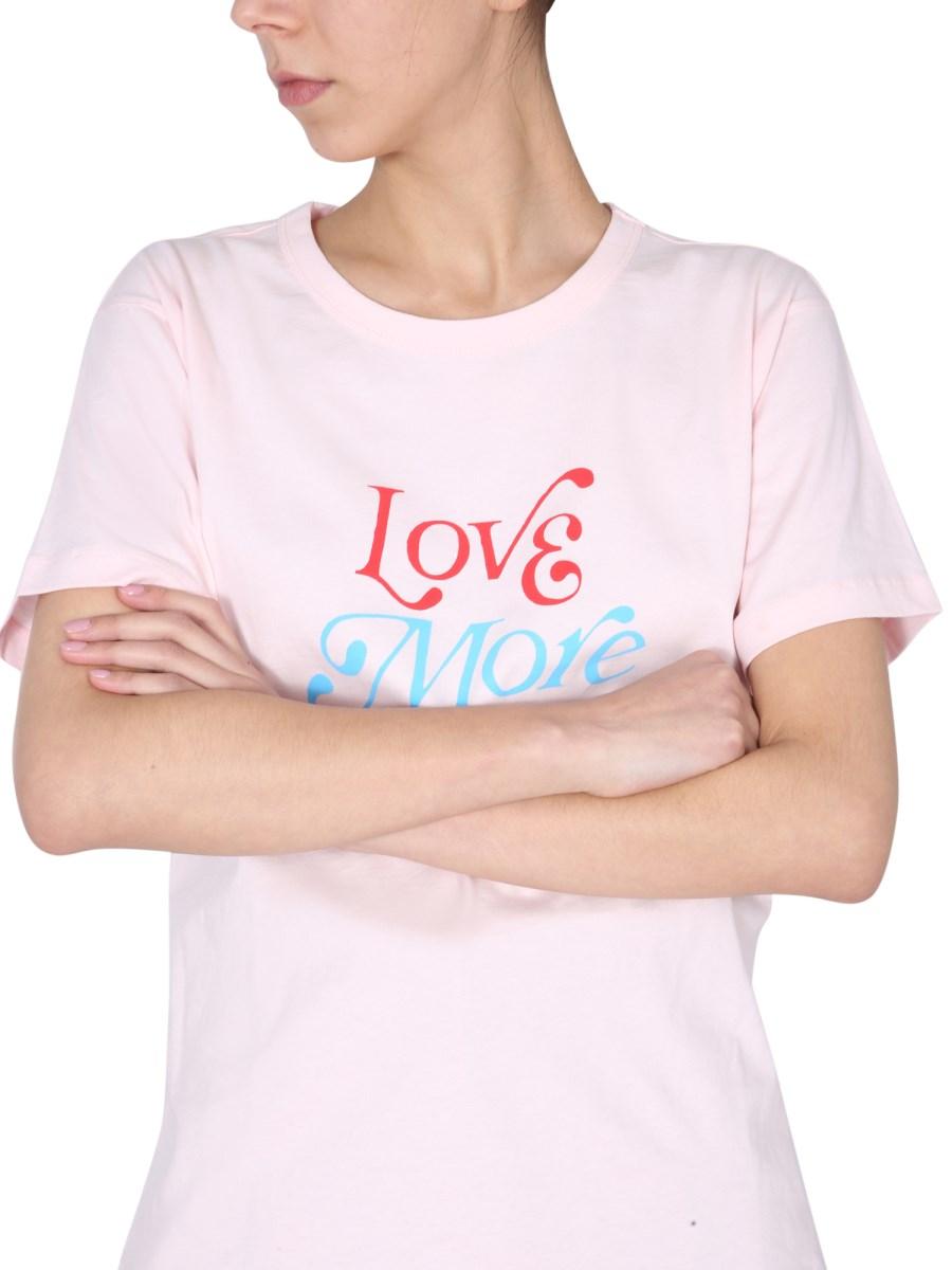 PHILOSOPHY DI LORENZO SERAFINI T-SHIRT GIROCOLLO IN JERSEY DI COTONE CON STAMPA LOVE MORE