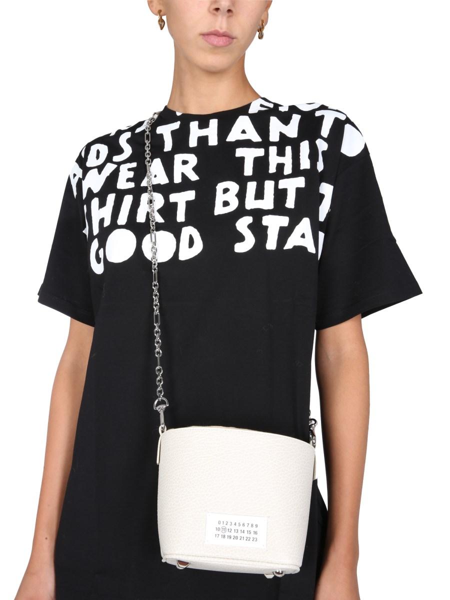 MAISON MARGIELA T-SHIRT GIROCOLLO IN JERSEY DI COTONE CON STAMPA