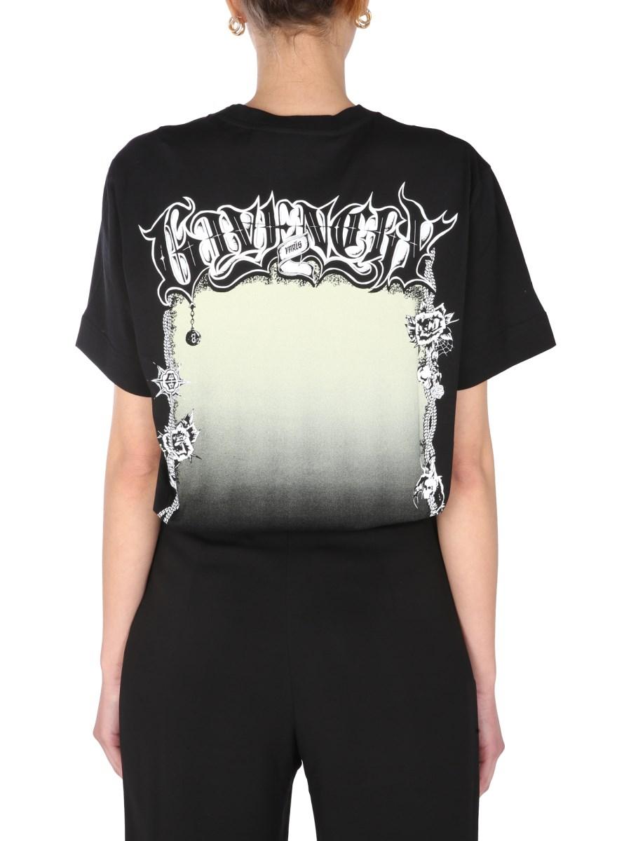 GIVENCHY T-SHIRT GIROCOLLO IN JERSEY DI COTONE CON STAMPA