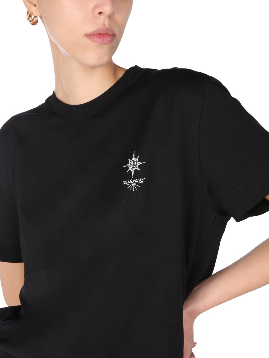 GIVENCHY T-SHIRT GIROCOLLO IN JERSEY DI COTONE CON STAMPA
