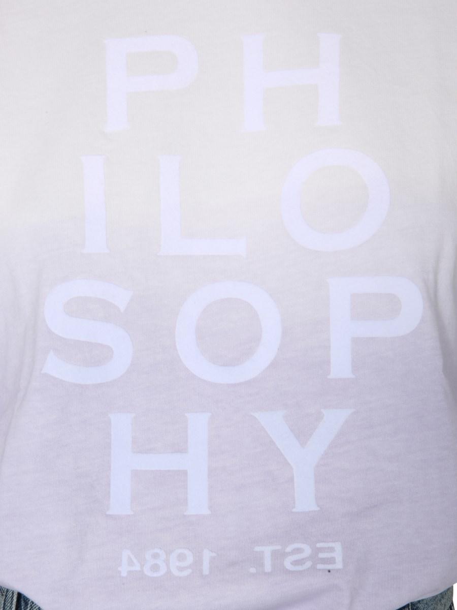 PHILOSOPHY DI LORENZO SERAFINI T-SHIRT GIROCOLLO IN JERSEY DI COTONE DEGRADE CON LOGO