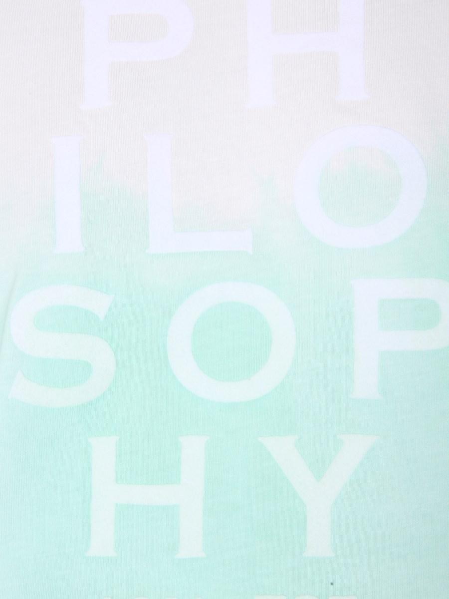 PHILOSOPHY DI LORENZO SERAFINI T-SHIRT GIROCOLLO IN JERSEY DI COTONE DEGRADE CON LOGO