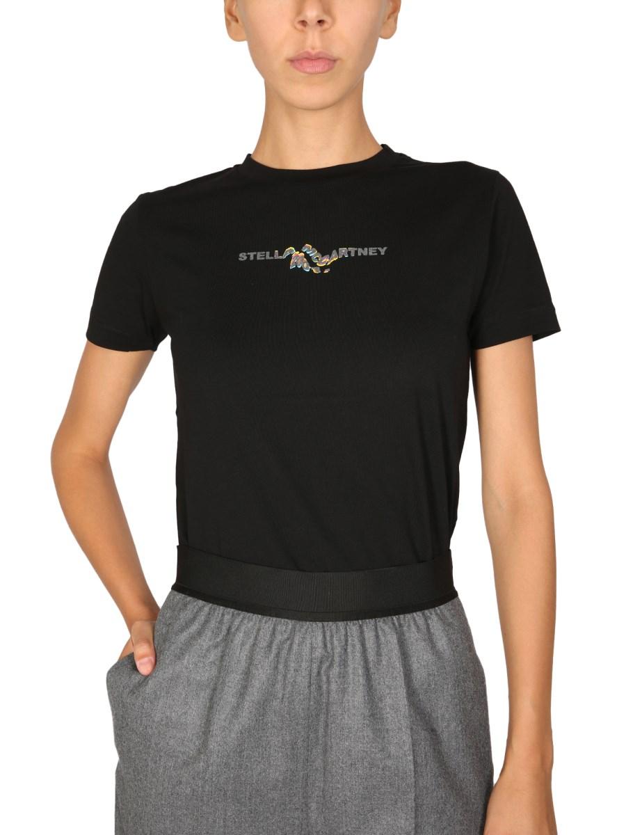STELLA McCARTNEY T-SHIRT "GLITCH" IN JERSEY DI COTONE