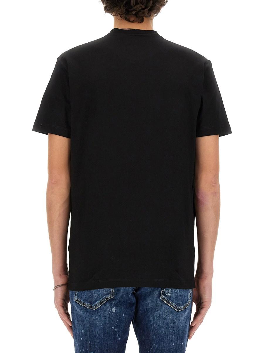 DSQUARED T-SHIRT "ICON" IN JERSEY DI COTONE CON STAMPA LOGO
