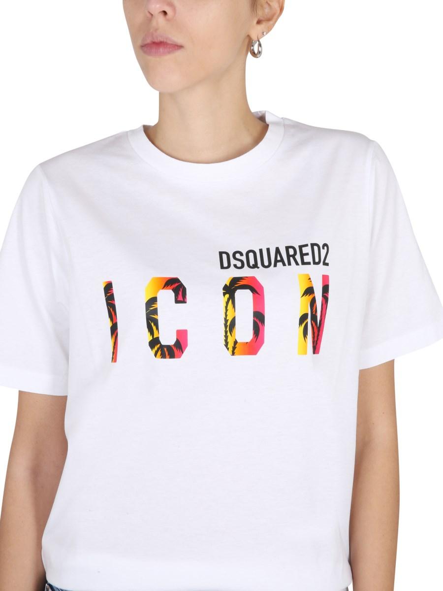 DSQUARED T-SHIRT ICON SUNSET EASY IN JERSEY DI COTONE