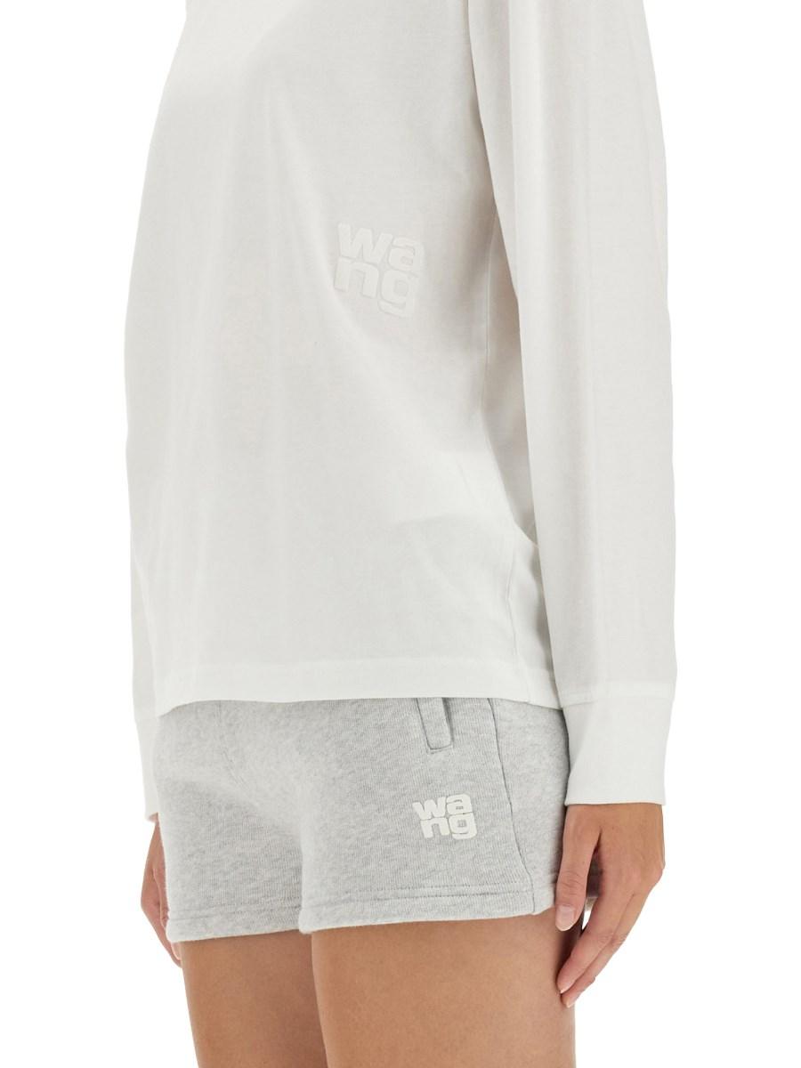 ALEXANDERWANG.T T-SHIRT IN COTONE CON LOGO IN RILIEVO