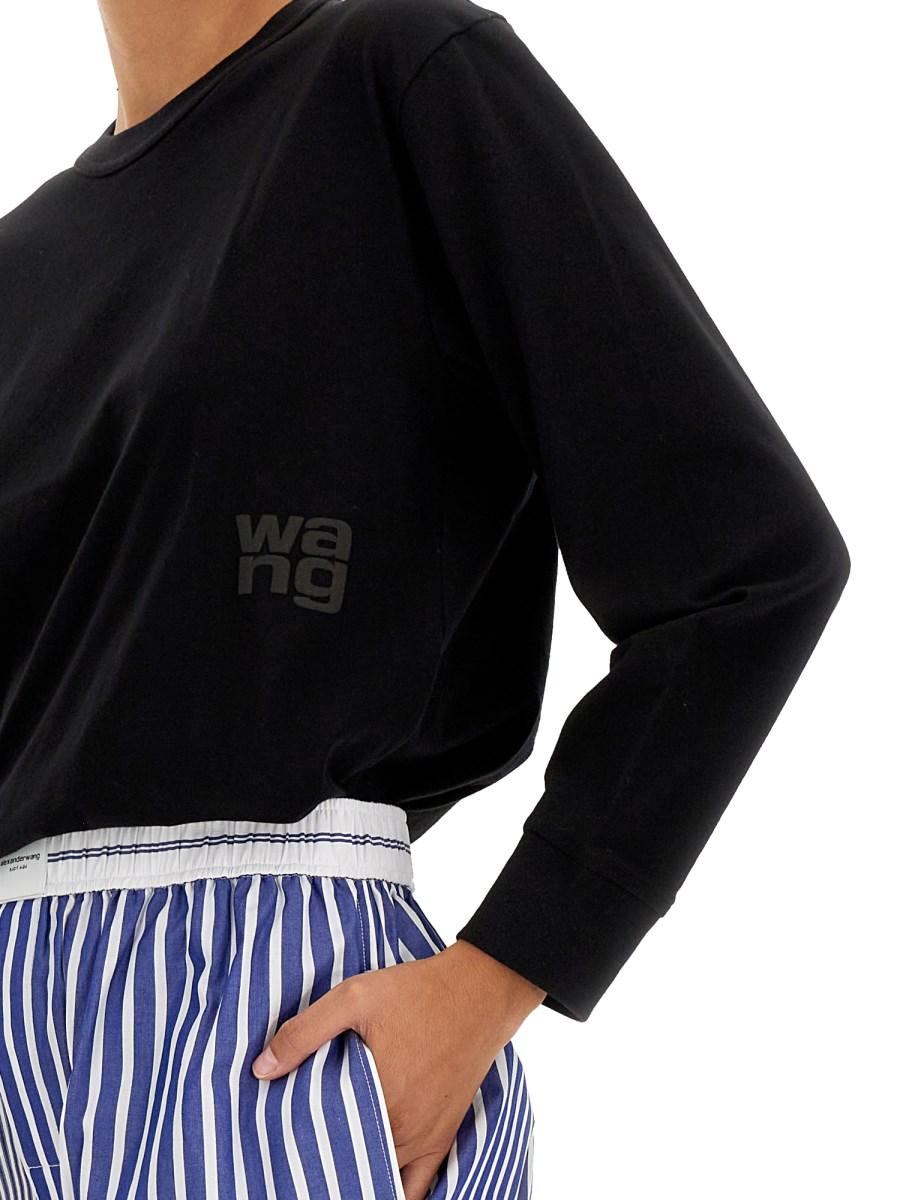 ALEXANDERWANG.T T-SHIRT IN COTONE CON LOGO IN RILIEVO