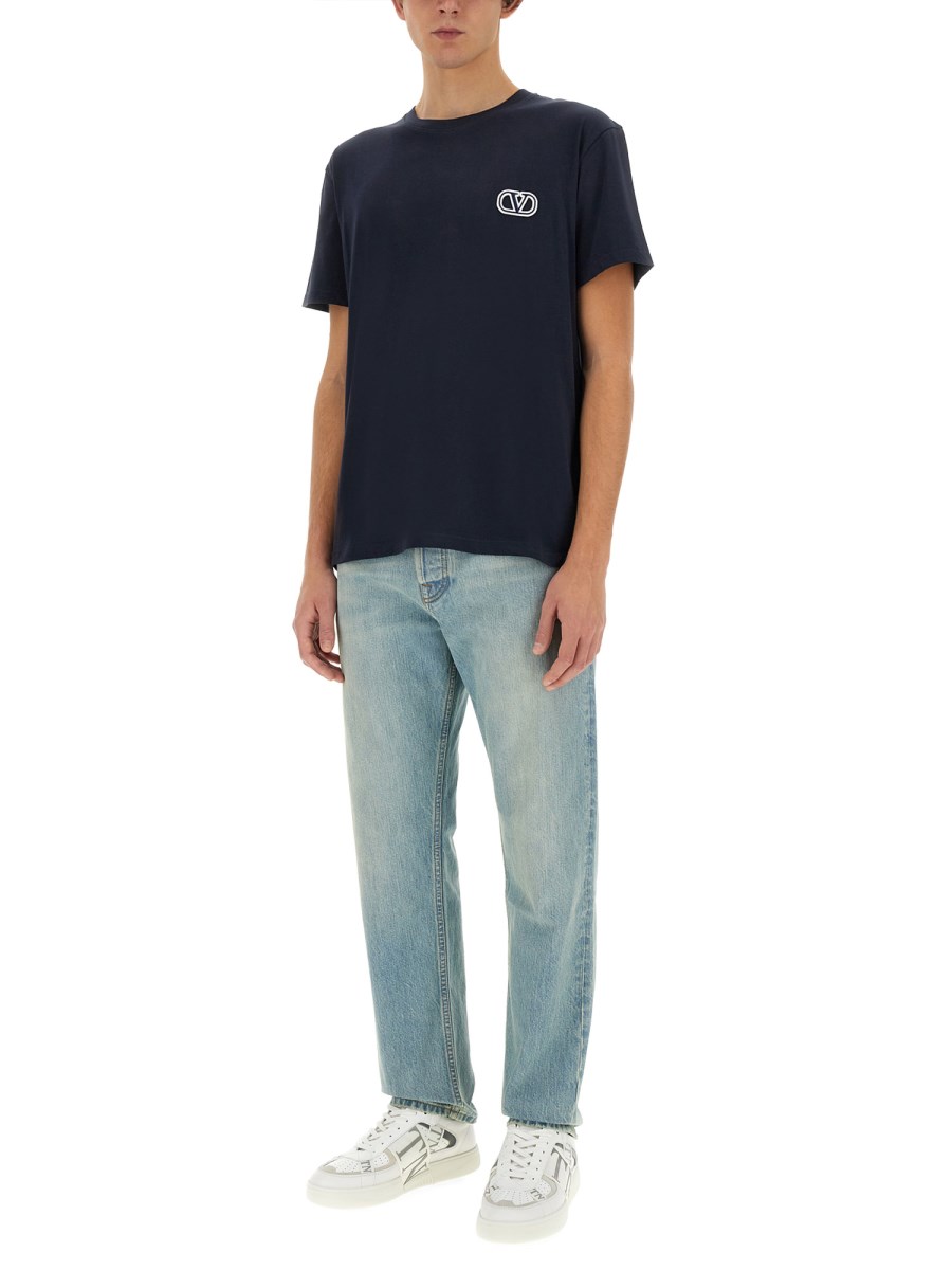 VALENTINO T-SHIRT IN COTONE CON PATCH "VLOGO SIGNATURE"