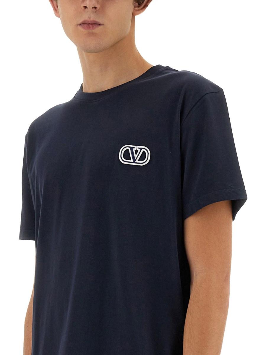 VALENTINO T-SHIRT IN COTONE CON PATCH "VLOGO SIGNATURE"