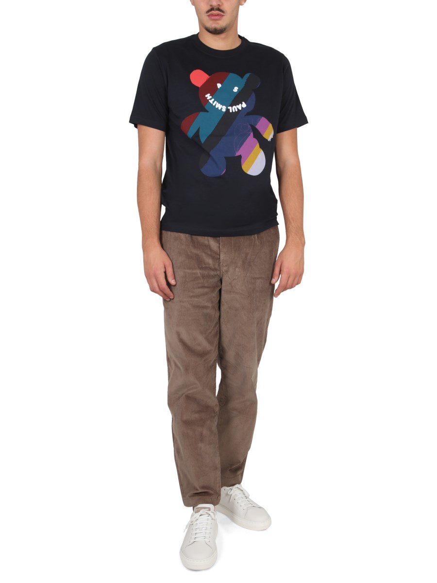 PS BY PAUL SMITH T-SHIRT IN COTONE CON STAMPA TEDDY