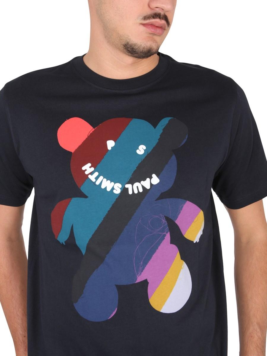 PS BY PAUL SMITH T-SHIRT IN COTONE CON STAMPA TEDDY